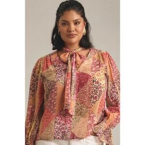 NWT RIXO Jovie Patchwork Multi-Color Top - 4X